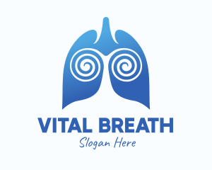 Blue Swirly Respiratory Lungs logo design