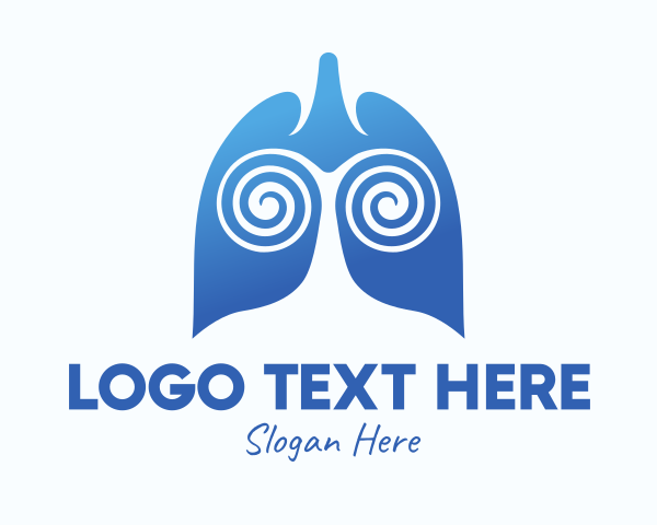 Blue Swirly Respiratory Lungs logo