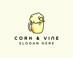 Sheep Beer Froth  logo design