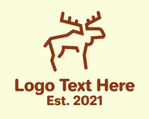 Minimalist Woodland Moose logo