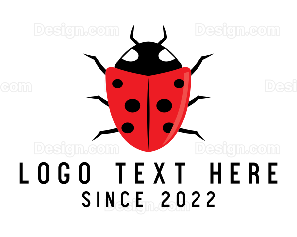 Red Ladybug Insect Logo