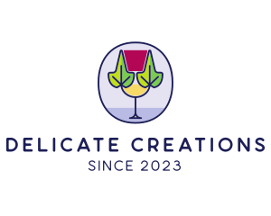 Organic Wine Glass  logo design