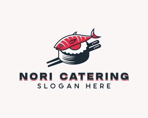 Fish Sushi Dining logo design