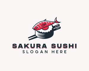 Fish Sushi Dining logo design