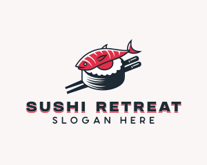 Fish Sushi Dining logo design