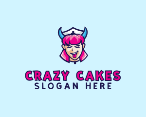 Crazy Nurse Woman logo design