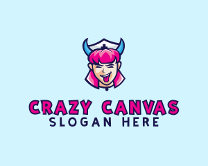 Crazy Nurse Woman logo design