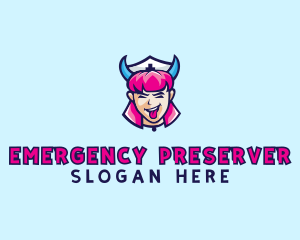 Crazy Nurse Woman logo design