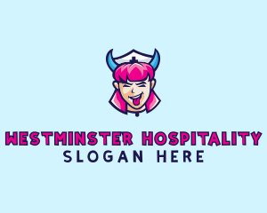 Crazy Nurse Woman logo design