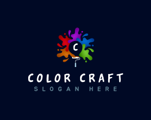 Paint Roller Color Splash logo