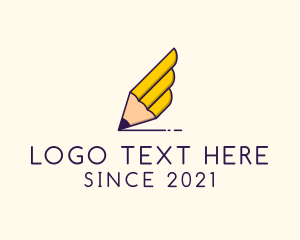 Winged Writing Pencil logo