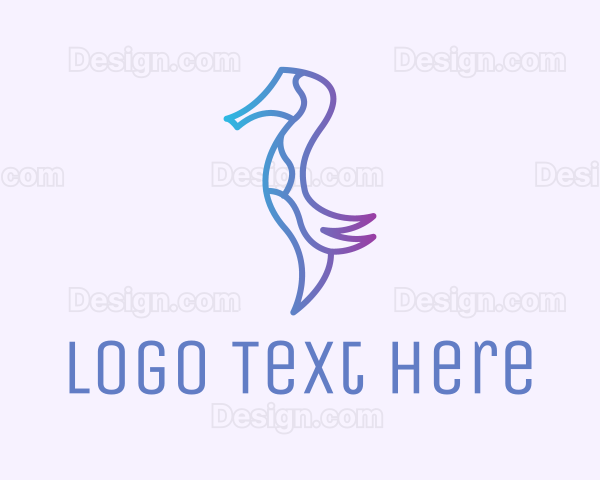 Seahorse Marine Animal Logo