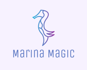 Seahorse Marine Animal  logo design