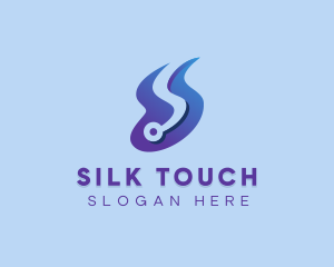 Blue Technology Letter S Flow  logo design