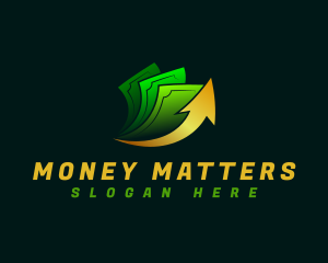 Money Bills Arrow logo design