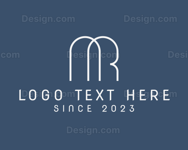 Simple Style Monoline Letter MR Logo