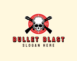 Target Shotgun Skull logo design