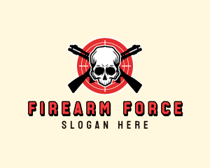 Target Shotgun Skull logo design