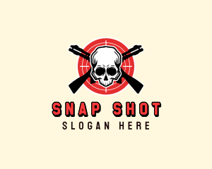 Target Shotgun Skull logo design