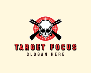 Target Shotgun Skull logo design