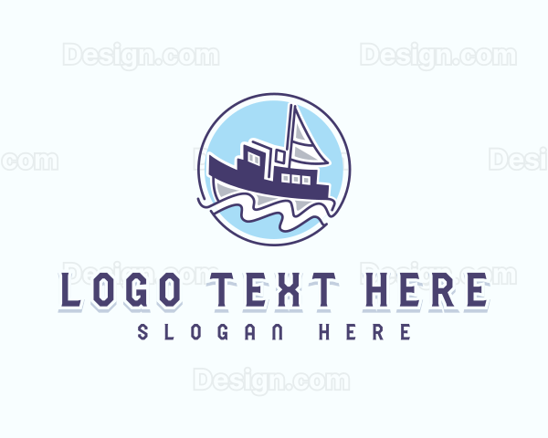 Marine Fishing Boat Logo