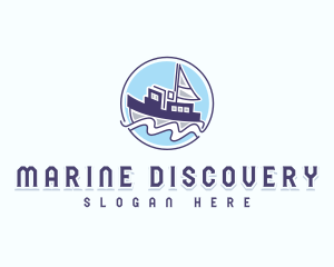 Marine Fishing Boat logo design