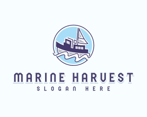 Marine Fishing Boat logo design