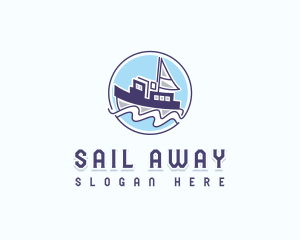 Marine Fishing Boat logo design