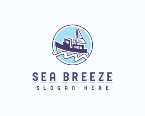 Marine Fishing Boat logo design