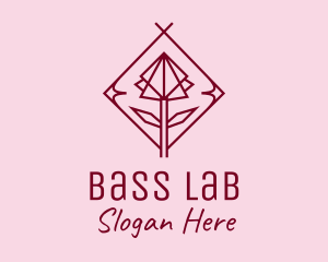 Maroon Geometric Rose  logo design