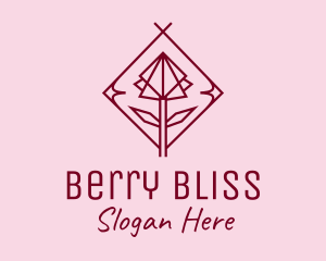 Maroon Geometric Rose  logo design