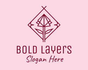 Maroon Geometric Rose  logo design