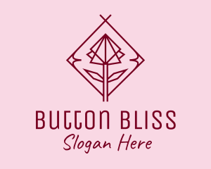 Maroon Geometric Rose  logo design