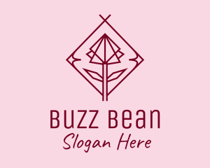 Maroon Geometric Rose  logo design