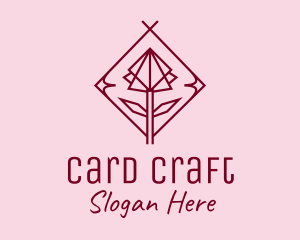 Maroon Geometric Rose  logo design