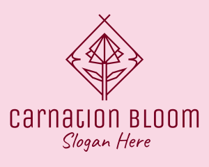 Maroon Geometric Rose  logo design