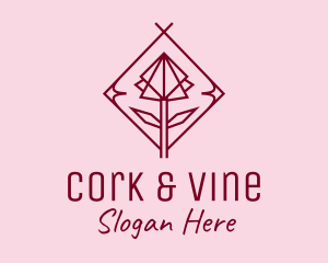 Maroon Geometric Rose  logo design