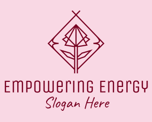 Maroon Geometric Rose  logo design