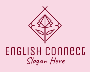 Maroon Geometric Rose  logo design