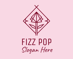 Maroon Geometric Rose  logo design