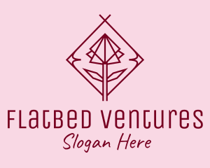 Maroon Geometric Rose  logo design