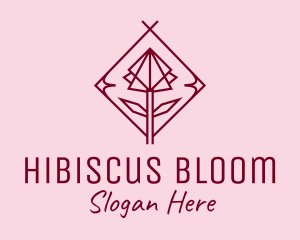 Maroon Geometric Rose  logo design