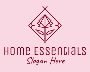 Maroon Geometric Rose  logo design