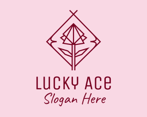 Maroon Geometric Rose  logo design