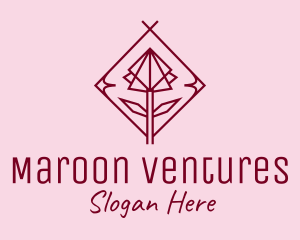 Maroon Geometric Rose  logo