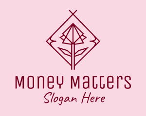 Maroon Geometric Rose  logo design