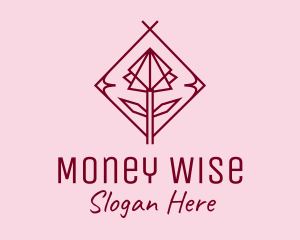 Maroon Geometric Rose  logo design