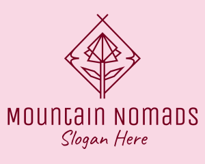 Maroon Geometric Rose  logo design