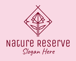 Maroon Geometric Rose  logo design