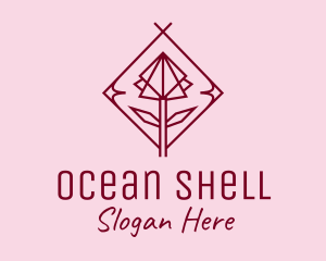 Maroon Geometric Rose  logo design